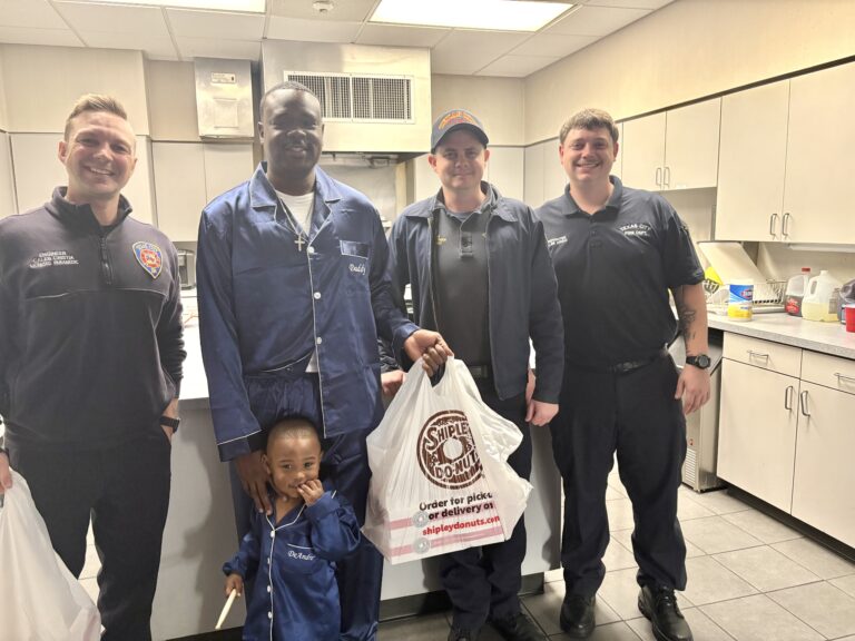 Supporting our first responders by delivering donuts and kolaches during the Christmas season.