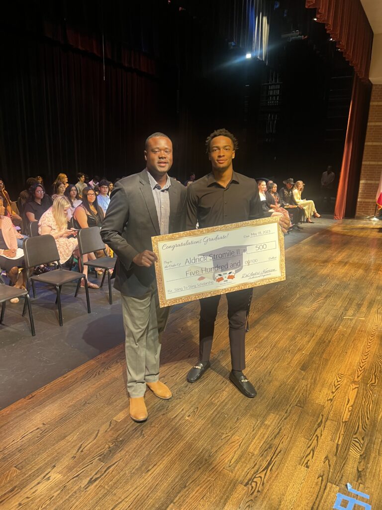Congratulations to Aldrick Stromile II, 2023 recipient of my Sting to Sting Scholarship.