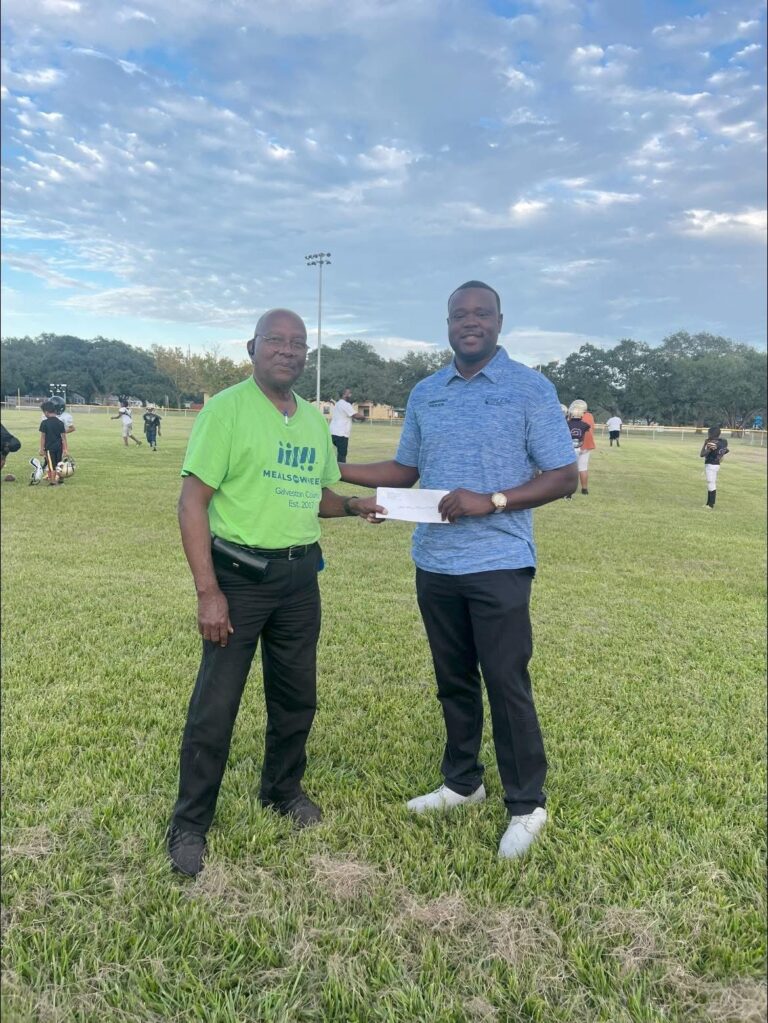 I had the honor of presenting Commissioner Grant funding to Mr. Holmes in support of the Mainland Tigers Little League football and cheer organization and their work with local youth.
